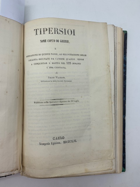 Tipersioi nome copto di Ghizeh e spiegazione di questo nome ad illustrazione delle località occupate da Cambise quando venne a conquistar l'Egitto nel 525...